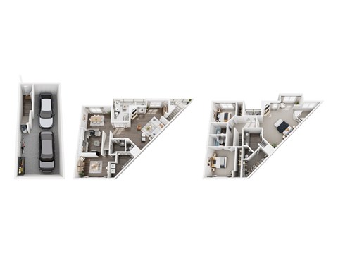 Floor plan for 3 beds, 3.5 baths, 2560 sqft